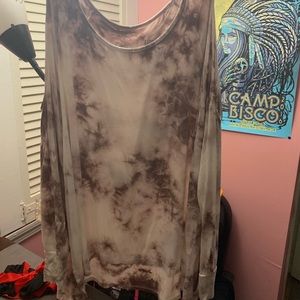 Cut Put Sleeve Marble shirt